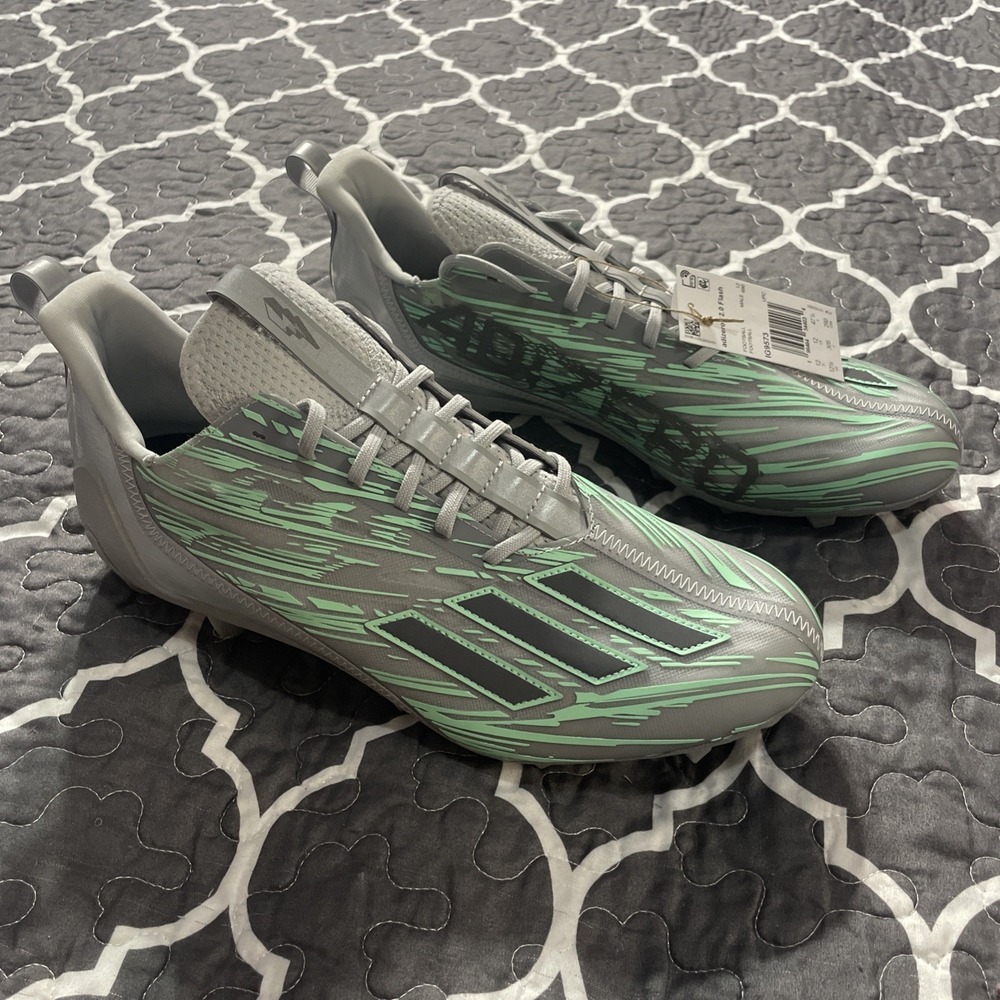 Adidas Adizero‎ 12.0 Flash Grey Silver Football Cleats IG9573 Men's Size 12.5